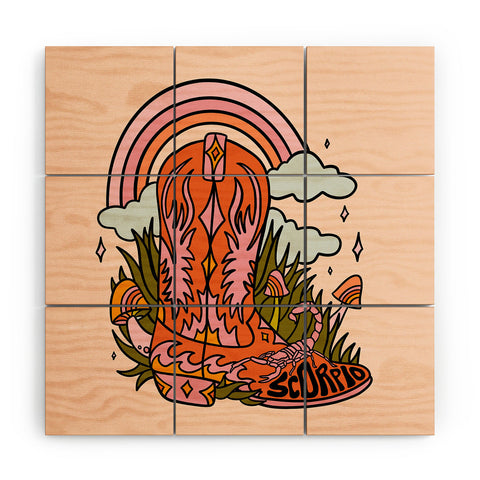 Doodle By Meg Scorpio Cowboy Boot Wood Wall Mural