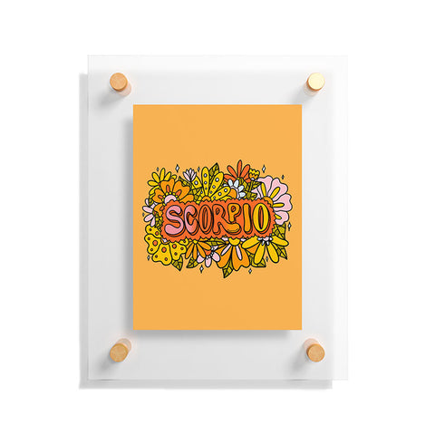 Doodle By Meg Scorpio Flowers Floating Acrylic Print