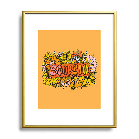 Doodle By Meg Scorpio Flowers Metal Framed Art Print