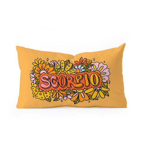 Doodle By Meg Scorpio Flowers Oblong Throw Pillow