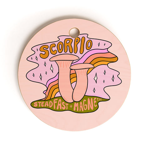 Doodle By Meg Scorpio Mushroom Cutting Board Round
