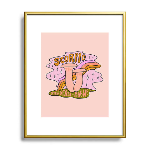 Doodle By Meg Scorpio Mushroom Metal Framed Art Print