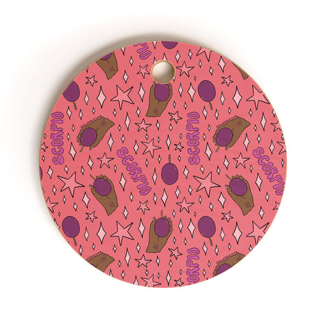 Doodle By Meg Scorpio Passion Fruit Print Cutting Board Round