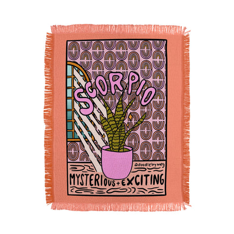 Doodle By Meg Scorpio Plant Throw Blanket