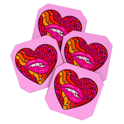 Doodle By Meg Scorpio Valentine Coaster Set
