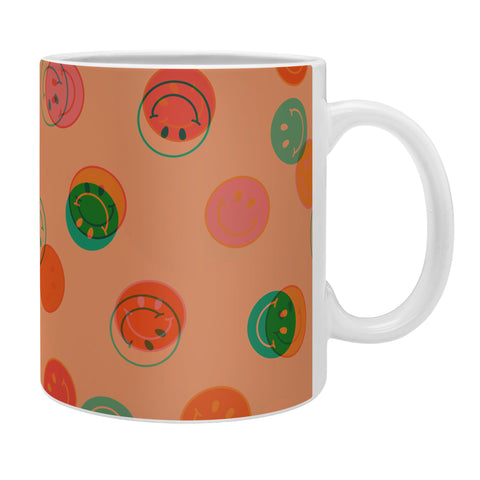 Doodle By Meg Smiley Face Print in Orange Coffee Mug