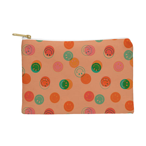 Doodle By Meg Smiley Face Print in Orange Pouch