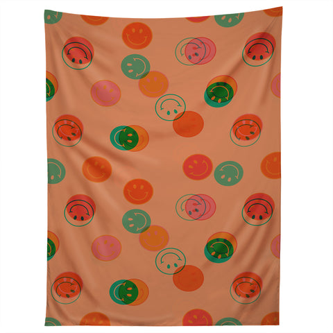 Doodle By Meg Smiley Face Print in Orange Tapestry