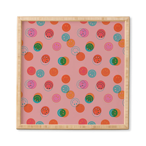 Doodle By Meg Smiley Face Print in Pink Framed Wall Art