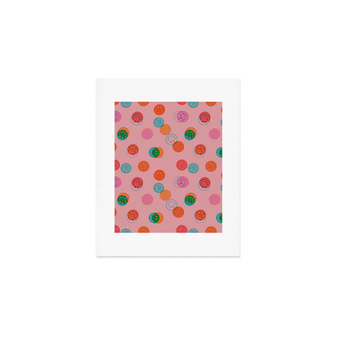 Doodle By Meg Smiley Face Print in Pink Art Print