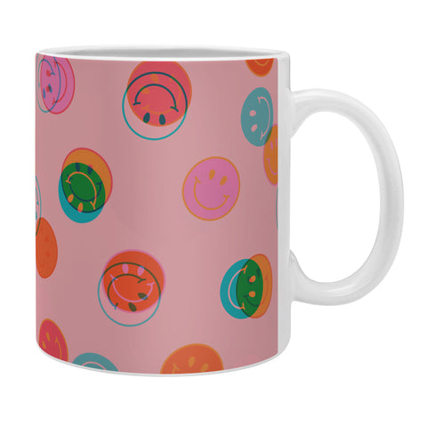 Doodle By Meg Smiley Face Print in Pink Coffee Mug