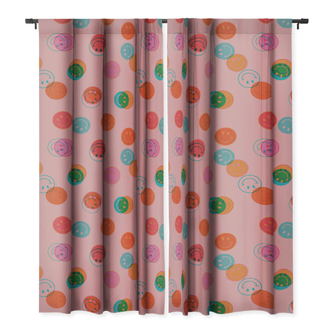 Doodle By Meg Smiley Face Print in Pink Blackout Non Repeat