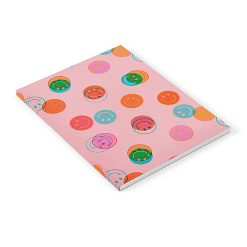 Doodle By Meg Smiley Face Print in Pink Notebook