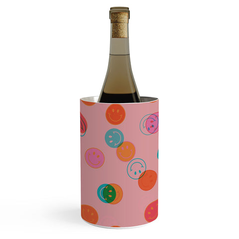 Doodle By Meg Smiley Face Print in Pink Wine Chiller