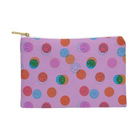 Doodle By Meg Smiley Face Print in Purple Pouch