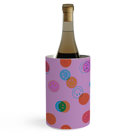 Doodle By Meg Smiley Face Print in Purple Wine Chiller