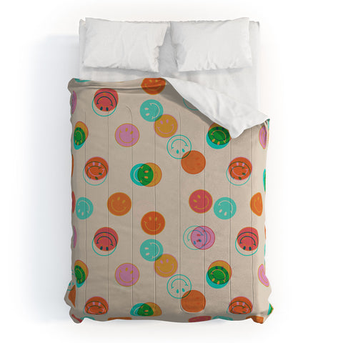 Doodle By Meg Smiley Face Stamp Print Comforter