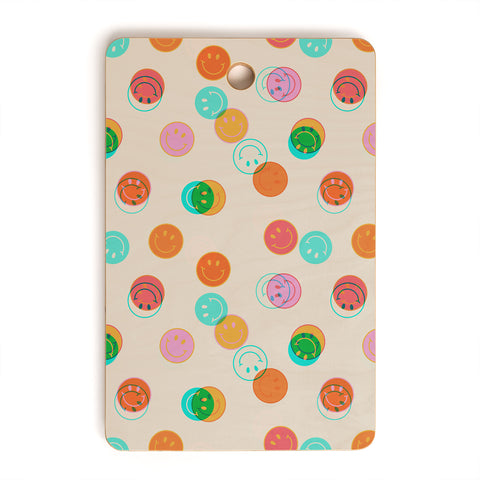 Doodle By Meg Smiley Face Stamp Print Cutting Board Rectangle