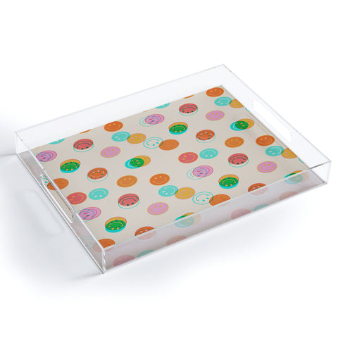 Doodle By Meg Smiley Face Stamp Print Acrylic Tray