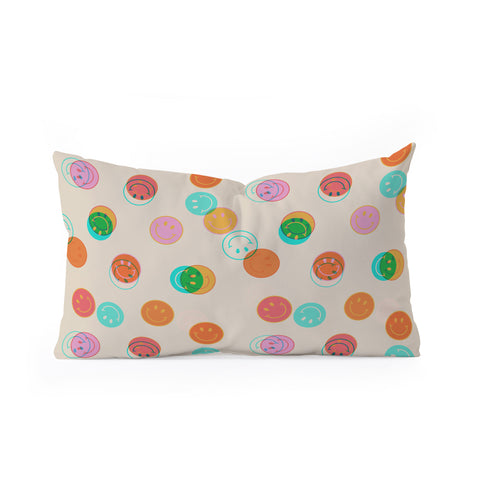 Doodle By Meg Smiley Face Stamp Print Oblong Throw Pillow