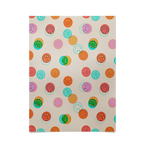 Doodle By Meg Smiley Face Stamp Print Poster