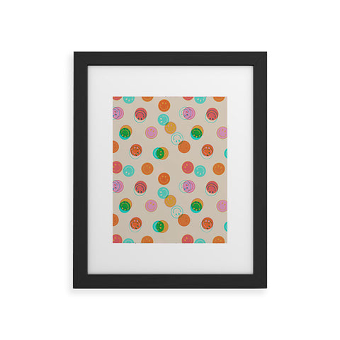 Doodle By Meg Smiley Face Stamp Print Framed Art Print