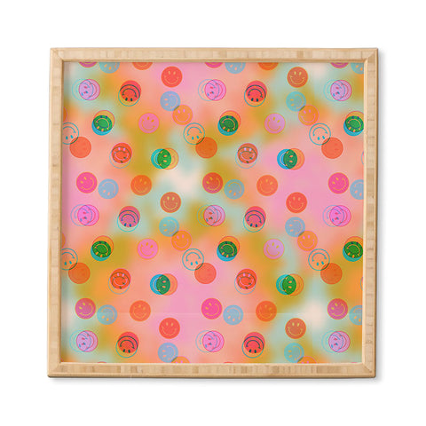 Doodle By Meg Smiley Face Tie Dye Print Framed Wall Art