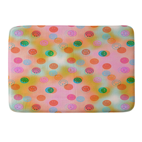 Doodle By Meg Smiley Face Tie Dye Print Memory Foam Bath Mat