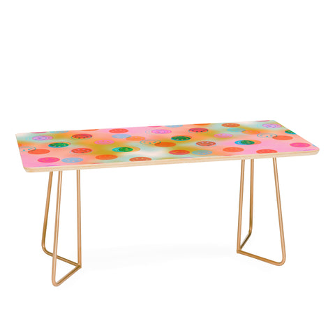 Doodle By Meg Smiley Face Tie Dye Print Coffee Table