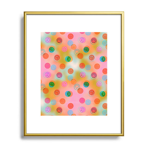 Doodle By Meg Smiley Face Tie Dye Print Metal Framed Art Print