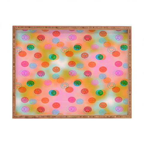 Doodle By Meg Smiley Face Tie Dye Print Rectangular Tray