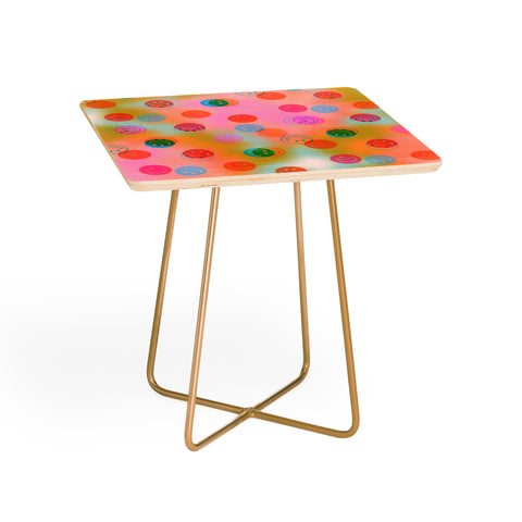 Doodle By Meg Smiley Face Tie Dye Print Side Table