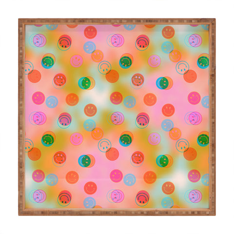 Doodle By Meg Smiley Face Tie Dye Print Square Tray