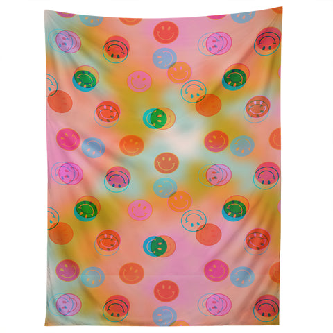 Doodle By Meg Smiley Face Tie Dye Print Tapestry
