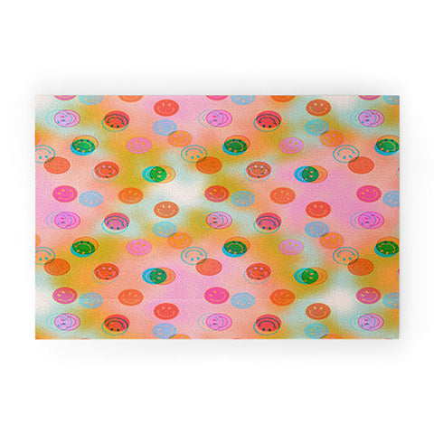Doodle By Meg Smiley Face Tie Dye Print Welcome Mat