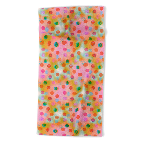 Doodle By Meg Smiley Face Tie Dye Print Beach Towel