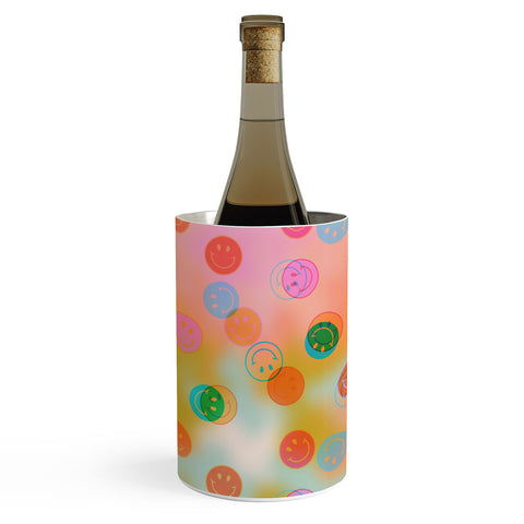 Doodle By Meg Smiley Face Tie Dye Print Wine Chiller