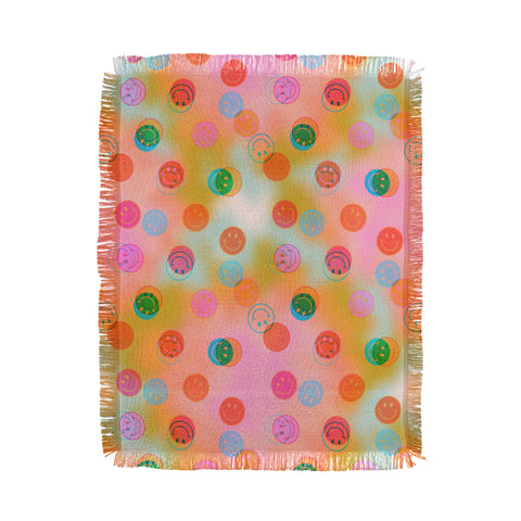 Doodle By Meg Smiley Face Tie Dye Print Throw Blanket