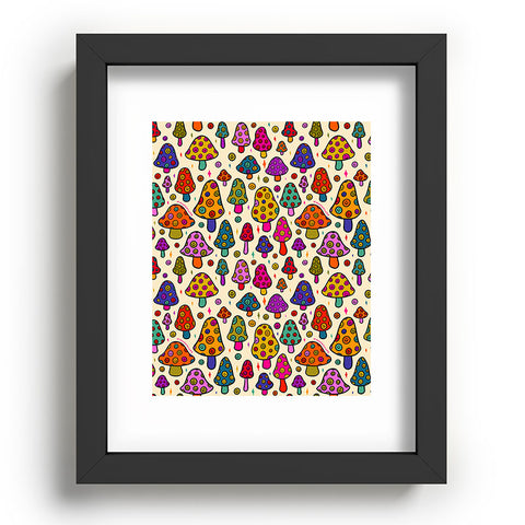 Doodle By Meg Smiley Mushroom in Cream Recessed Framing Rectangle