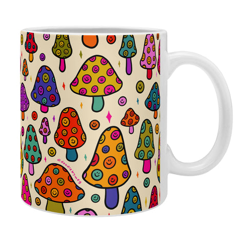 Doodle By Meg Smiley Mushroom in Cream Coffee Mug