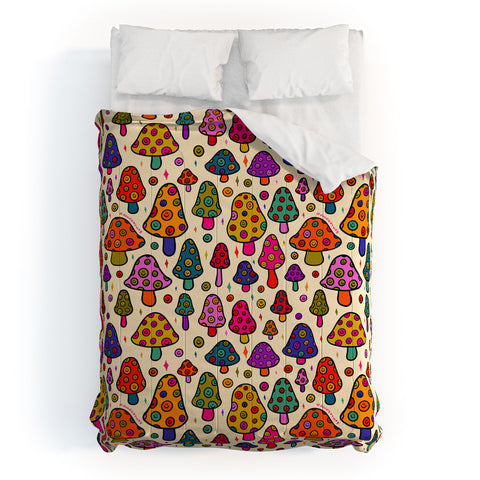 Doodle By Meg Smiley Mushroom in Cream Comforter