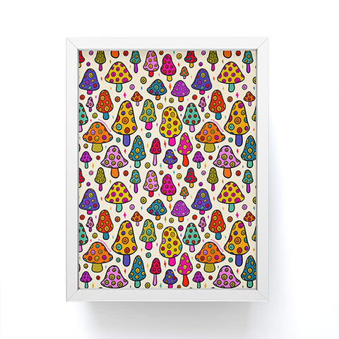 Doodle By Meg Smiley Mushroom in Cream Framed Mini Art Print