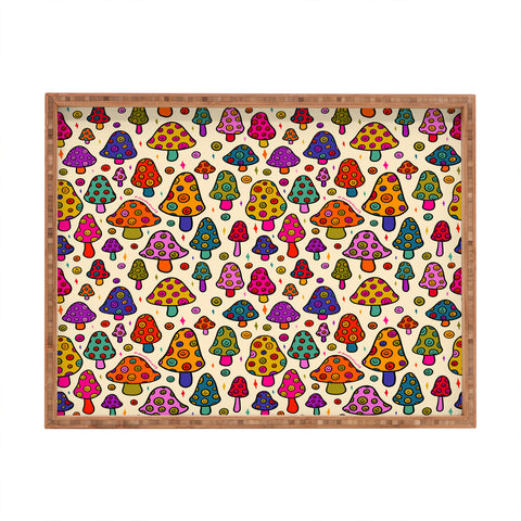 Doodle By Meg Smiley Mushroom in Cream Rectangular Tray