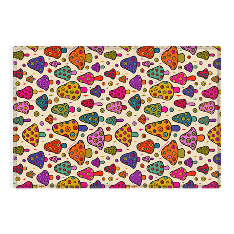 Doodle By Meg Smiley Mushroom in Cream Outdoor Rug