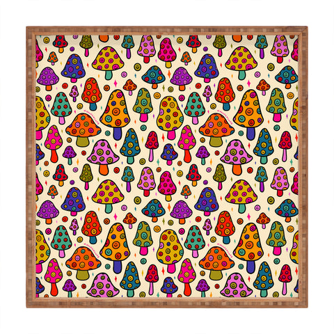 Doodle By Meg Smiley Mushroom in Cream Square Tray