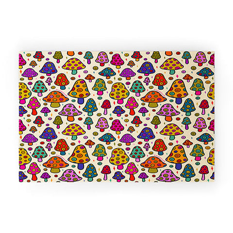 Doodle By Meg Smiley Mushroom in Cream Welcome Mat