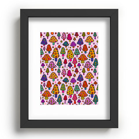 Doodle By Meg Smiley Mushroom in Pink Recessed Framing Rectangle