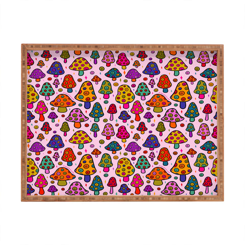 Doodle By Meg Smiley Mushroom in Pink Rectangular Tray
