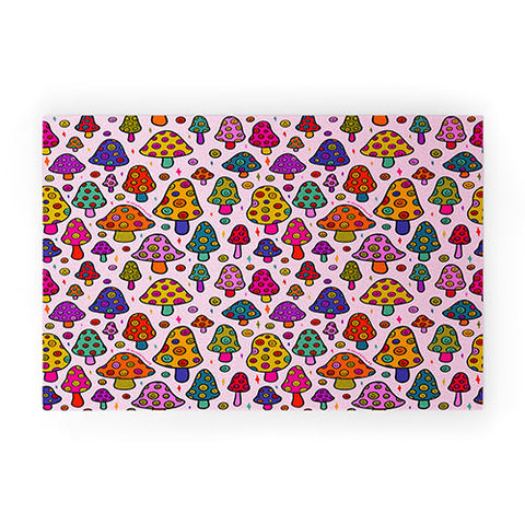 Doodle By Meg Smiley Mushroom in Pink Welcome Mat