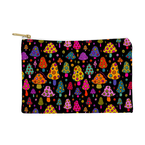 Doodle By Meg Smiley Mushrooms in Black Pouch